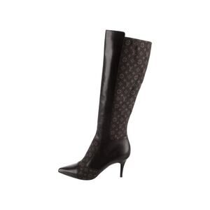 Louis Vuitton LV Monogram Leather Boots 37.5 sz